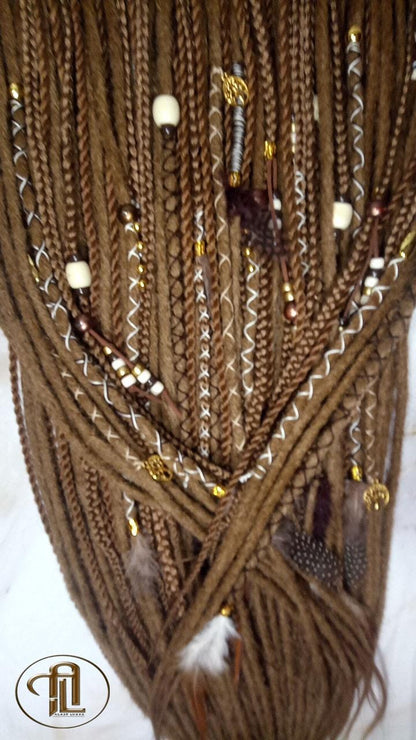 Blonde  Single End SE Set Kit Synthetic Soft Crochet Boho Dread Braid Hair Wraps Extensions Textured Single Loop Dread