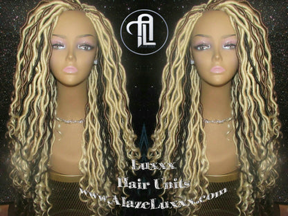 Long Braided Wig Double Single Ended Synthetic Curly Extensions Dreadlock Dreadlocks Blonde Gypsy Bohemian Boho Goddess Locs Dred Lock