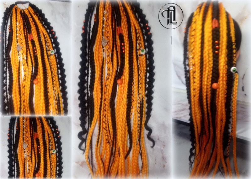 Halloween Ponytail Hair Accessories Hair Fall Extension Clipin Black Orange Hairband Hair Tie box braids hair scrunchie Pumpkin Ghost Scary