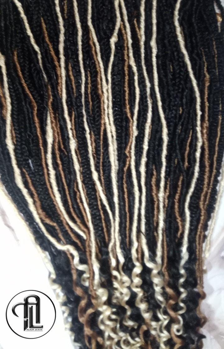 Black Blonde 613 Honey Blonde 27 Single Ended SE 75 Piece Set Kit Goth Mixed Soft Witch Boho Dread Braid Hair Wraps Extensions Textured