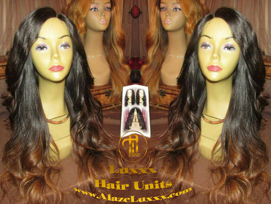 Ombre Virgin Hair Unit! 24 In' Long Brown #30 4x4 Closure Custom Color Lace Front Celebrity Wigs Ciara Wig Look