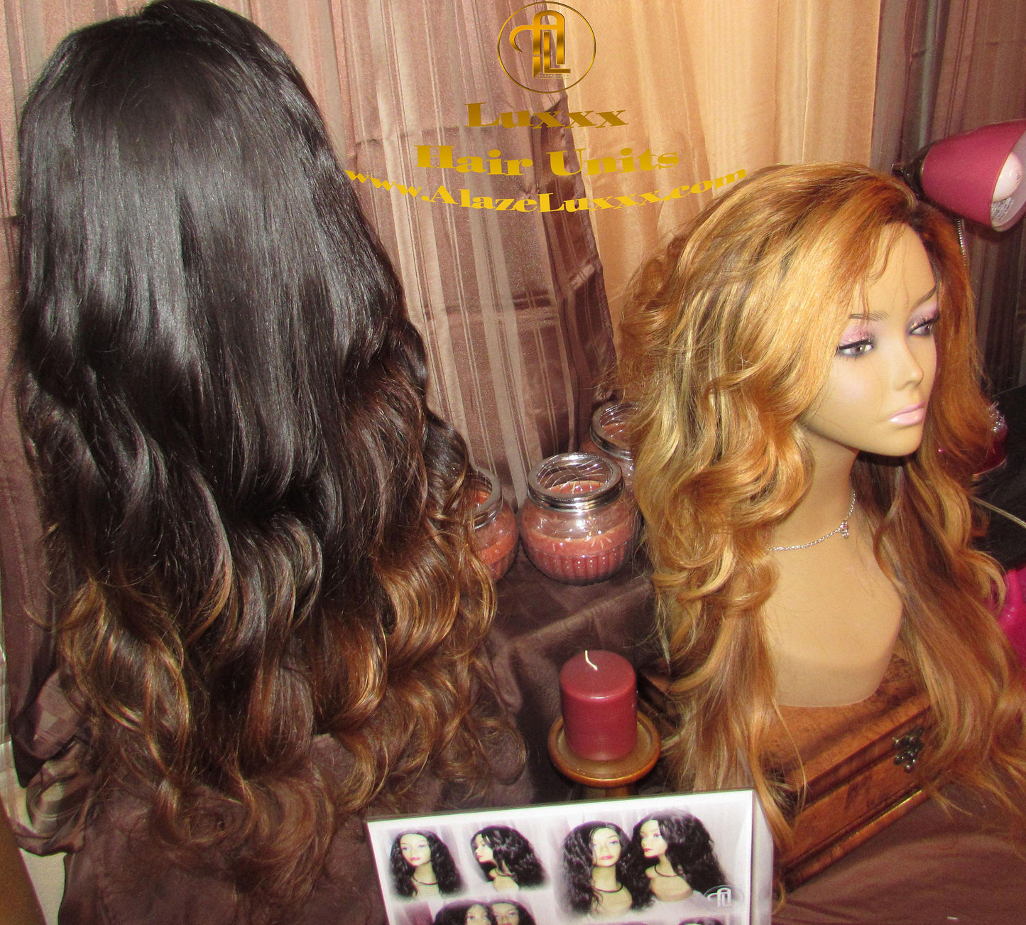 Ombre Virgin Hair Unit! 24 In' Long Brown #30 4x4 Closure Custom Color Lace Front Celebrity Wigs Ciara Wig Look