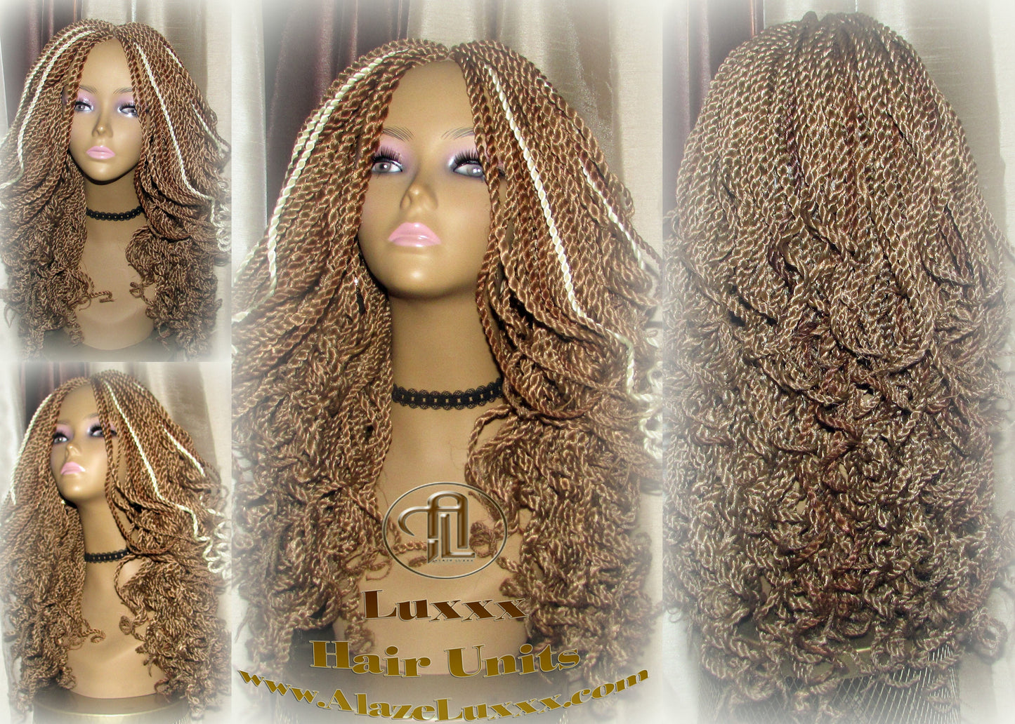 Straight Curled Senegalese Twist WigBlonde Platinum Bombshell 18' Auburn 27 30 613 Curly Alopecia Natural Kinky Marley Braided Braiding Wig