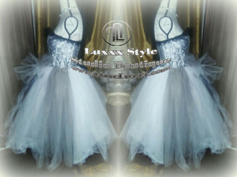 Silver White TuTu Tulle Corset Skirt Wedding Prom Party Dress Quinceanera Sweet16 Bridesmaid Burlesque Homecoming Cosplay EDC RAVE Festival