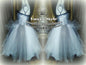 Silver White TuTu Tulle Corset Skirt Wedding Prom Party Dress Quinceanera Sweet16 Bridesmaid Burlesque Homecoming Cosplay EDC RAVE Festival