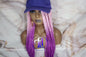 Pink Purple Ombre Box Braid Lavender Hat Wig Gym Hat Baseball Cap Braided Hair Hat Wig Cap Chemo Hat Alopecia Purple Braid Hair Hat Cap