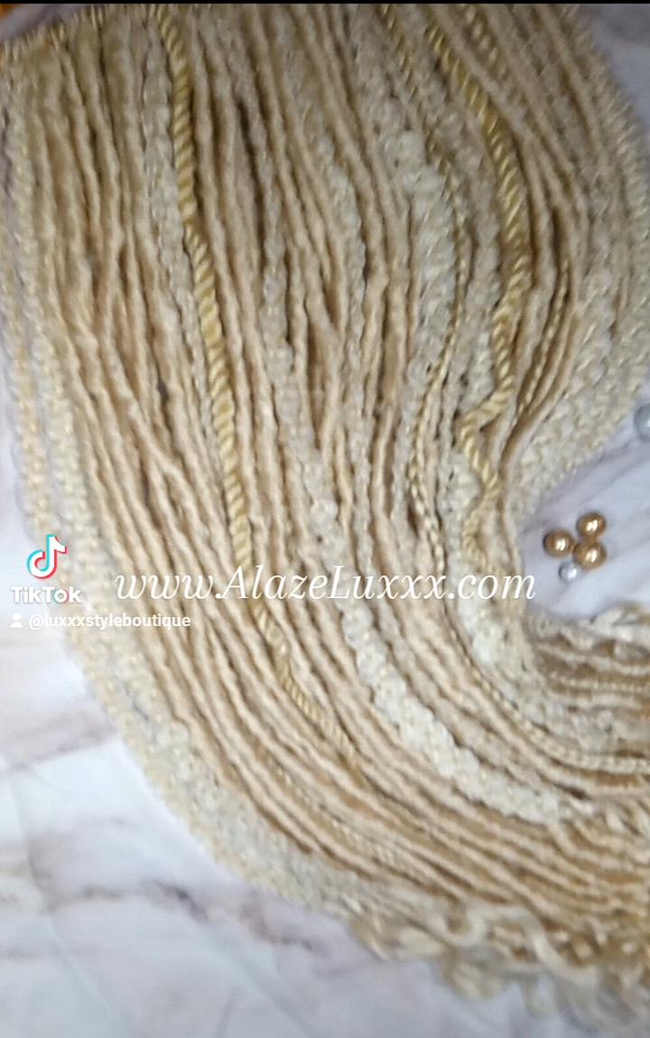 Blonde 613 Single End  SE 75 Piece Set Straight wavy dreads textured braid Bohemian synthetic dreadlock Soft Boho Dread Braid Hair Extension