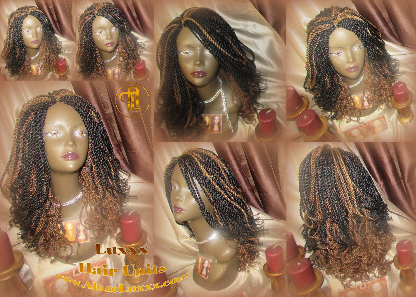 Braided Wigs Curly Senegalese Twist Wig Unit! 14' Black Auburn 1B 30 Alopecia Natural Kinky Marley Crochet Box Braid Braided Braiding Wig