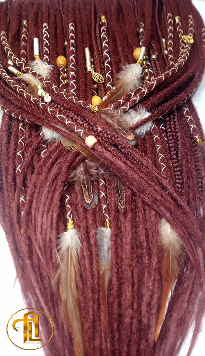 Ginger 350 Single End SE Set Kit Synthetic Soft Crochet Boho Dread Braid Hair Wraps Extensions Textured Single Loop Dread