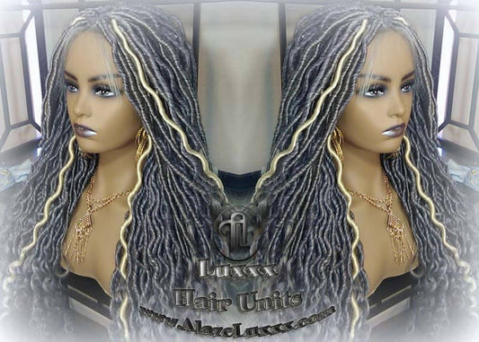 Gray 613 Platinum Blonde Lace Frontal Goddess Faux Dread Loc Lace Closure Straight Storm Silver Grey Gray 44 51 Boho Gypsy Wavy Lock