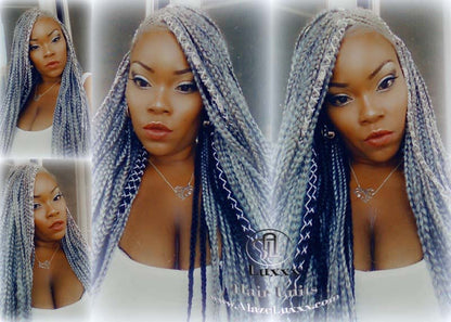 Silver 51 Black Lemonade Braid Wig Fulani Cornrow  French Braids Feed in Braids Box Braids Tribal African Goddess Braids  Fulani Beyonce