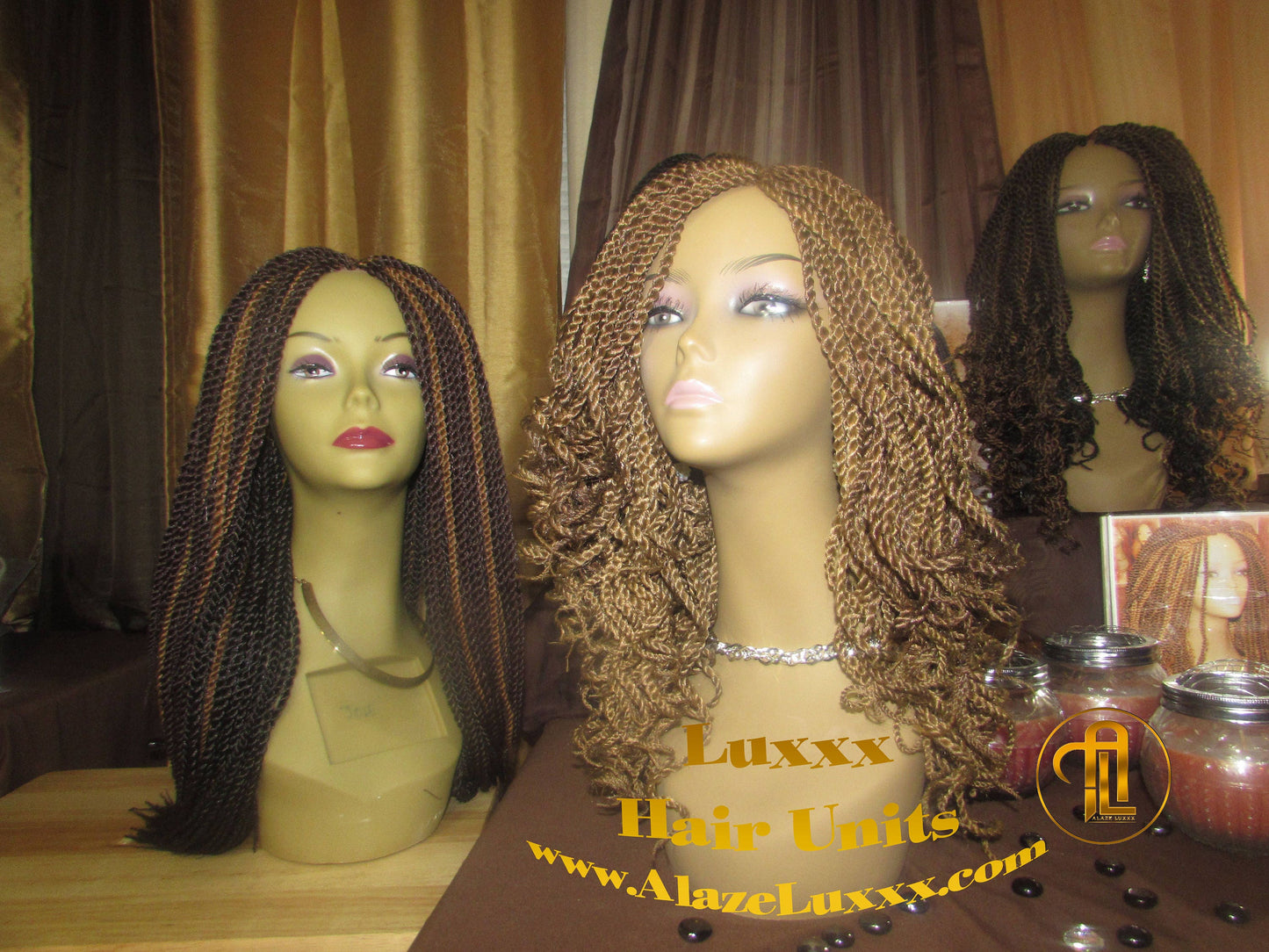 Blonde Straight Senegalese Twist Wig Unit 14' Auburn 27 30 Curly Alopecia Natural Kinky Marley Crochet Braided Braiding Wigs for cancer