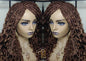 Box Braid Boho Short Curly Wig 14in Brown Auburn 30 Distressed Goddess Box Braids Loose Curly Hair