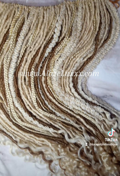 Single End white honey blonde 613 27 SE 75 Piece Set Straight wavy dreads textured braid Bohemian synthetic dreadlock Soft Boho  Extension