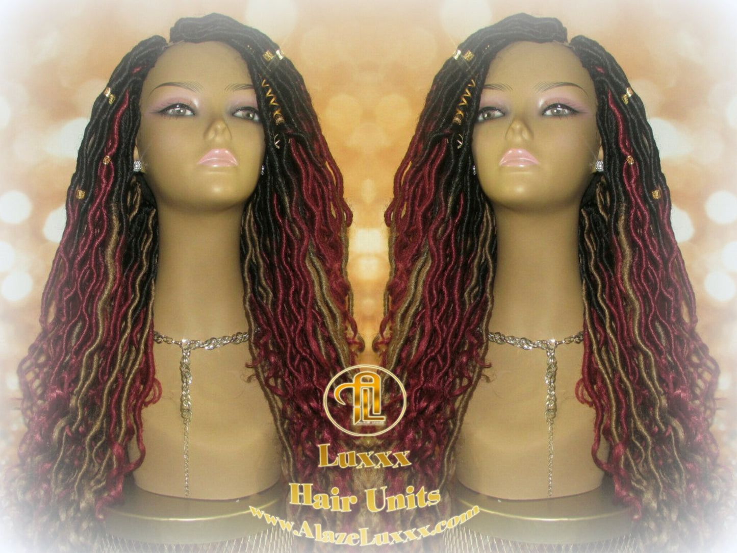 Dread Dred Loc Lock Wig Fire Goddess Red Burgundy  530 Ombre  1b  Blonde 27  Marley Goddess Crochet Synthetic Unit Hair Braided Wavy Cosplay