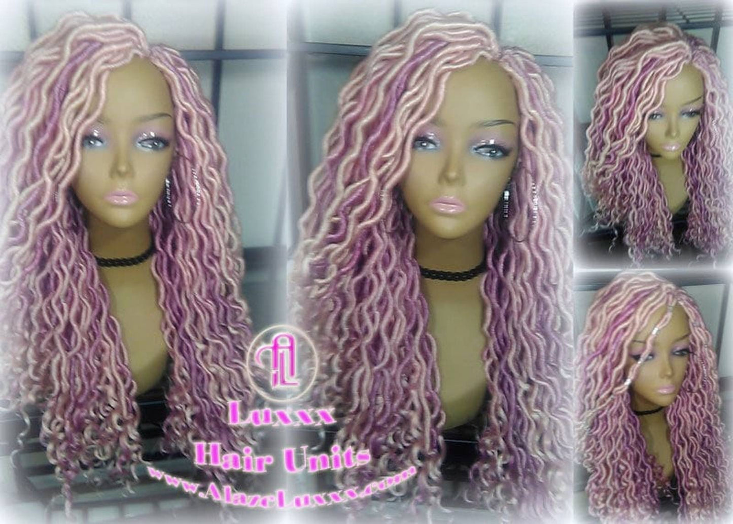 Pink Dreadlock Mermaid Wig Goddess Faux locs braided Synthetic hair Hot Pink Light Pink wig pink extensions stage hair gypsy Boho