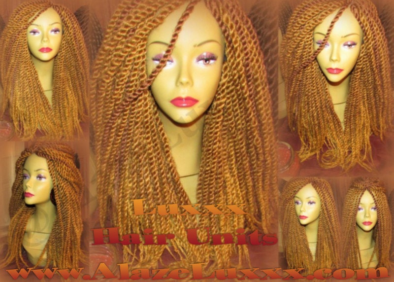 Long BLONDE Kinky Bombshell 18-20'  #27 #30  Kinky Twist Marley Wig Unit! Natural Hair Havana Braid Wig Ombre Alopecia Box Braid Dred Lock