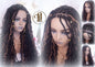 Bohemian Goddess Faux Loc Wig 4x4 Lace Closure No Baby Hairs Dread Wig Wavy Black Dreads Honey Blonde 27 Synthetic Nu Goth Marley Dred Lock
