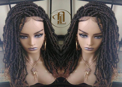 Passion Twist Short 14in Lace Closure 1B 30 Brown Mini Small Fluffy Irregular Bomb Gypsy Bohemian Boho Water Wave Hair Passion twist hair