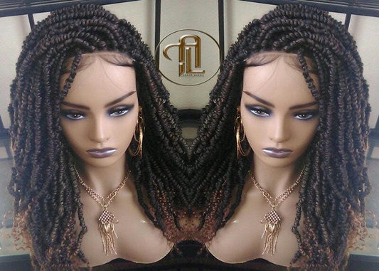 Passion Twist Short 14in Lace Closure 1B 30 Brown Mini Small Fluffy Irregular Bomb Gypsy Bohemian Boho Water Wave Hair Passion twist hair