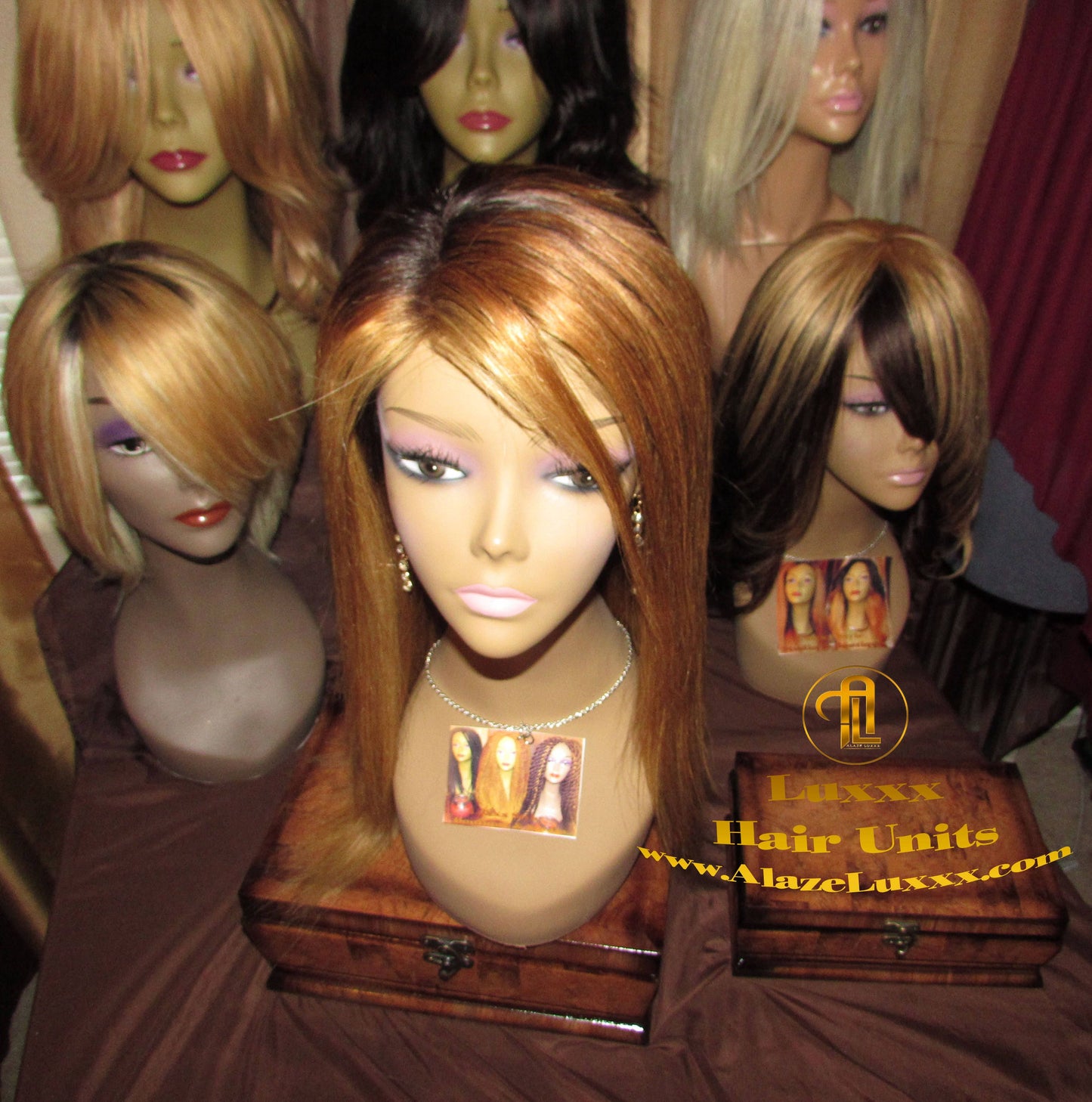 Dark Roots Honey Blonde 16 In' Straight Long  Auburn 27/613 Ombre Custom Color Virgin Hair Unit Lace FrontWigs Kim Khloe Kardashian Wig Look