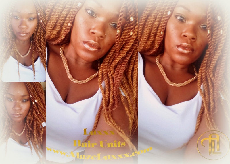 Kinky Twist Blonde Wig Straight Bombshell #27 #30  Kinky Twist Marley Twist Wig Unit! Handmade Braid Wig Ombre Faux Locs Box Braid Dred Lock