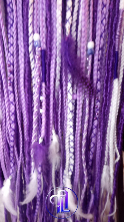 Purple White Dreadlock Extensions  Crochet Dreads Synthetic Dreadlocks Straight Textured Extensions Se Dreads Single Ended Hair Extension