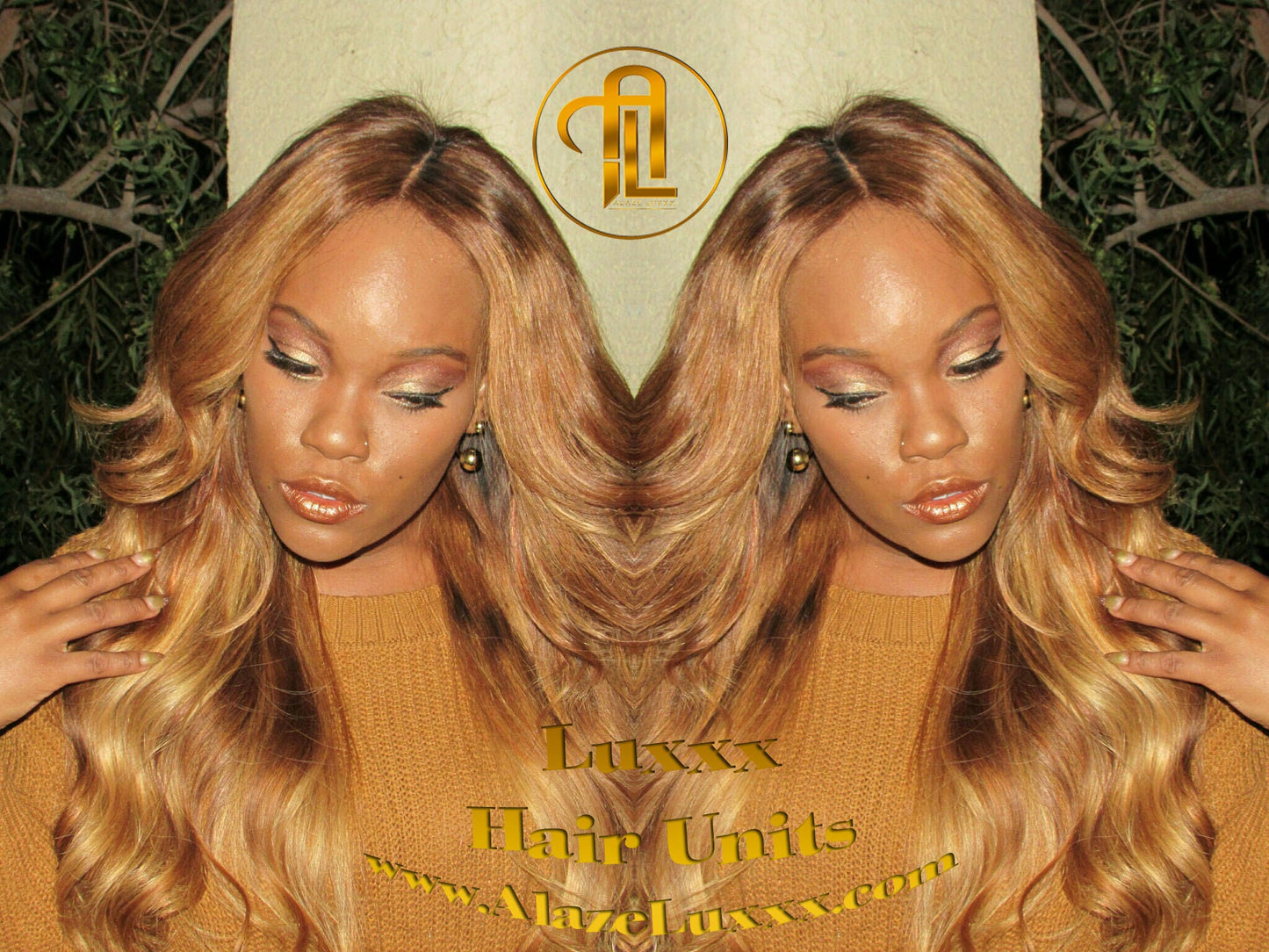 Custom Order 4 Bundle add Ear to  Ear Lace Frontal Honey Blonde Auburn 27/30 Dark Roots Ombre 24 In' Long  Custom Color