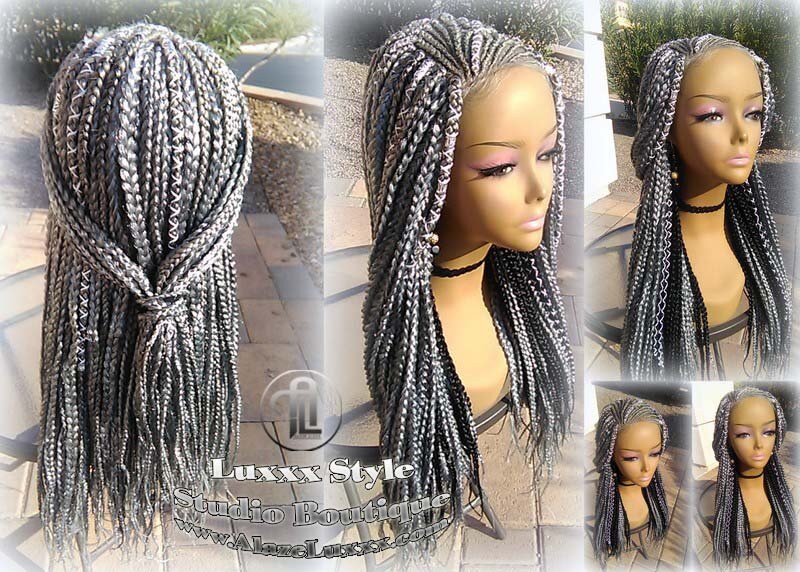 Fulani Cornrow Silver 51 Black Lemonade Braid Wig French Braids Feed in Braids Box Braids Tribal African Goddess Braids  Fulani Beyonce