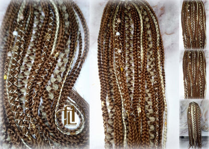 Ponytail Hair Fall Viking Renaissance Extensions Blonde Brown Elements Accents Feathers synthetic box braids hair scrunchie clipin Butterfly