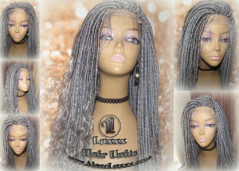 Lace Closure Straight Storm Silver Grey Gray 44 51 Platinum Gypsy Goddess Faux Dread Loc Unit Wavy Lock Crochet Freetress Model Model Wig
