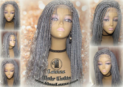 Lace Closure Straight Storm Silver Grey Gray 44 51 Platinum Gypsy Goddess Faux Dread Loc Unit Wavy Lock Crochet Freetress Model Model Wig
