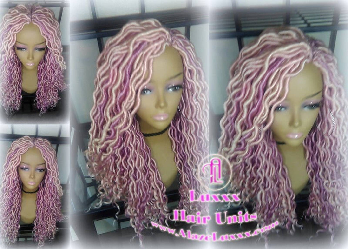 Pink Dreadlock Mermaid Wig Goddess Faux locs braided Synthetic hair Hot Pink Light Pink wig pink extensions stage hair gypsy Boho