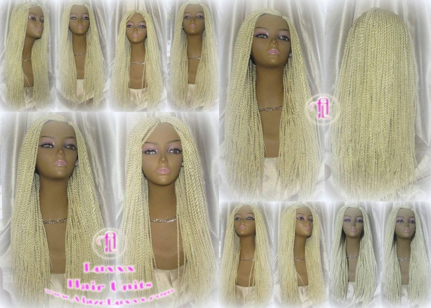 Senegalese Twist Twisted Braid Wig 613 Blonde Long Straight Small Braids Wig 24in Crochet Loc Braiding Platinum African Braided Wig