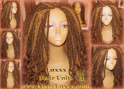 18' Long Blonde Bombshell  2Tone Brown Kinky Marley Twist Wig Unit! Alternative Hair Senegalese Twist Crochet Box Braid Braided Dred Lock