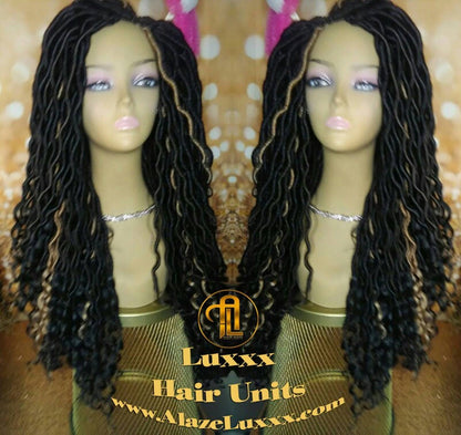 Goddess Faux Locs Wig Black Blonde 27 Dread Wig Wavy Black Dread 1B Long Long Gypsy Locs Wig Synthetic Dred Lock Bohemian Boho Crochet Braid