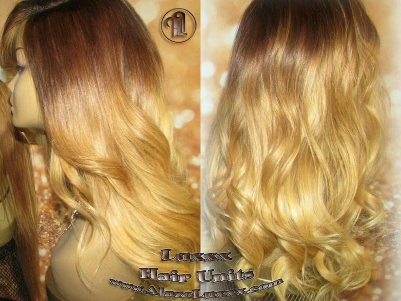 Brown Honey Blonde Ombre Highlights Balayage Colorist Wig Maker Virgin Hair Unit Wig Closure Blonde Wig 27 613 platinum dark roots Alopecia