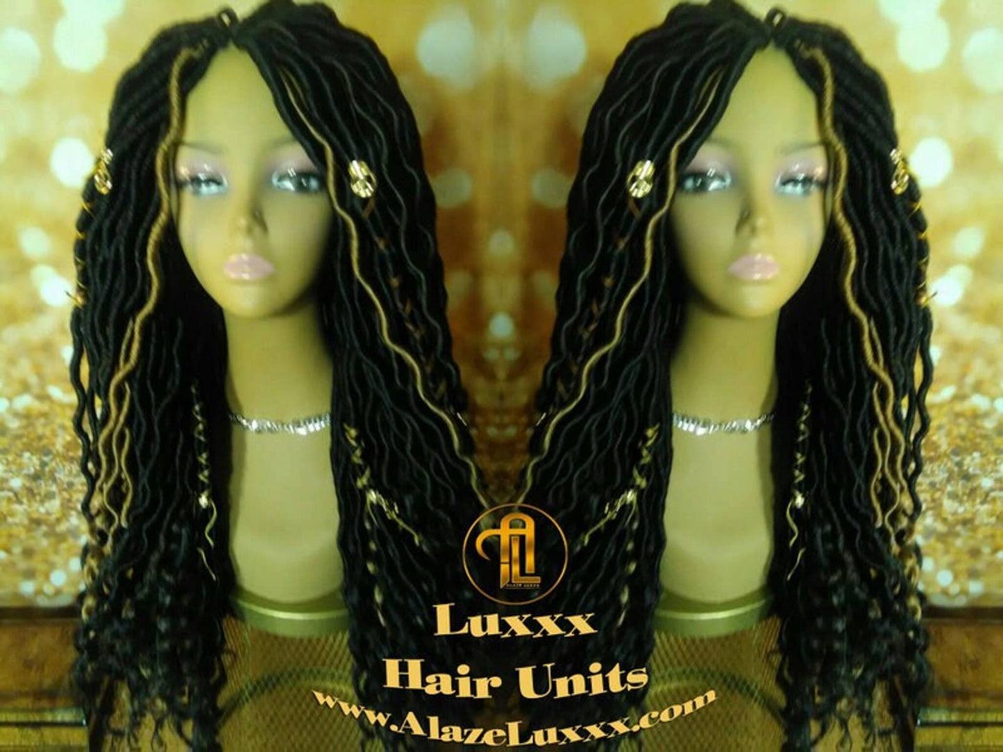 Goddess Faux Locs Wig Black Blonde 27 Dread Wig Wavy Black Dread 1B Long Long Gypsy Locs Wig Synthetic Dred Lock Bohemian Boho Crochet Braid