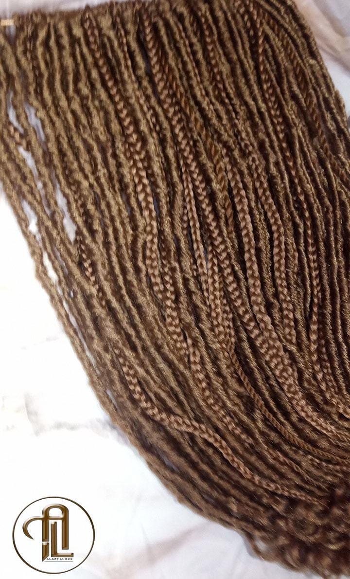 Straight Wavy Dread Single End honey blonde SE 75 Piece Set textured braid Bohemian synthetic dreadlock Soft Boho Dread Braid Hair Extension