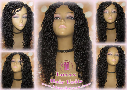 Black short goddess faux loc wig boho gypsy 1b Jet black Short Medium Braid Wig Black Marley Dreds Braid Wig faux Loc Wig Festival hair