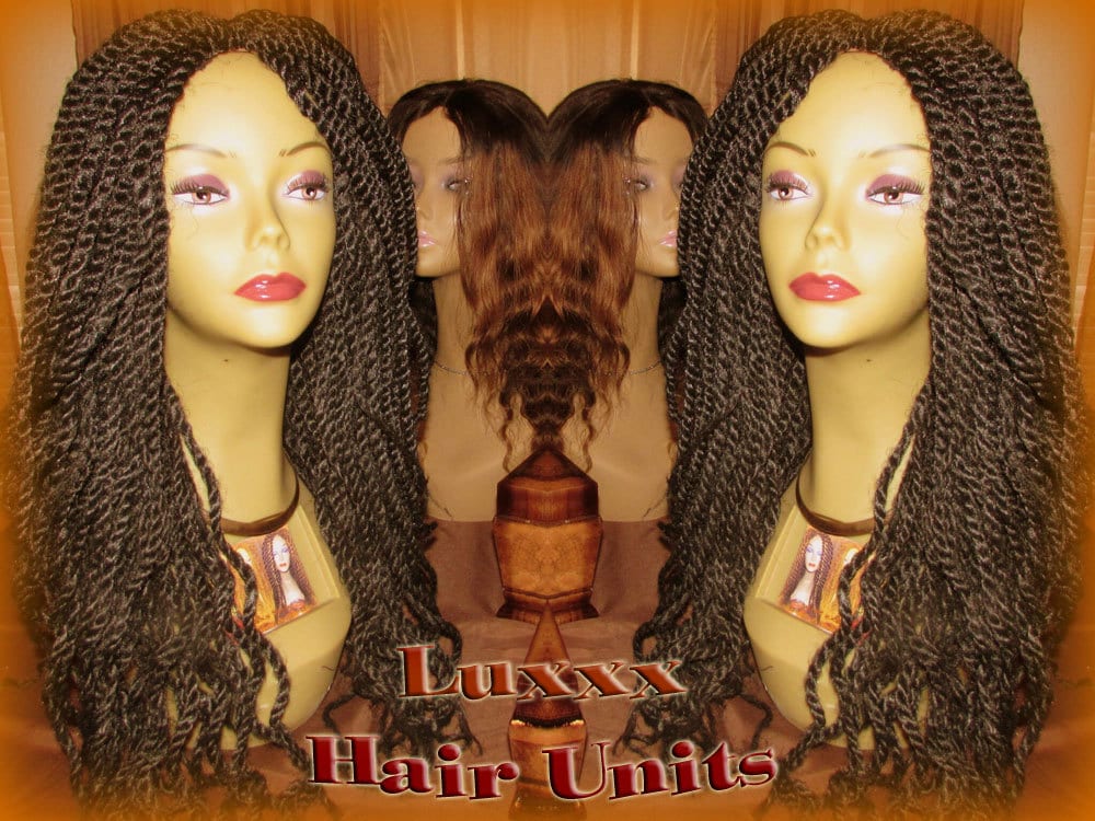 Kinky Twist Marley Twist Wig Black 16' Kinky Extensions! NEW Natural Look! Kinky Hair Extensions 16' Lock African Braids Twist Ethnic Styles