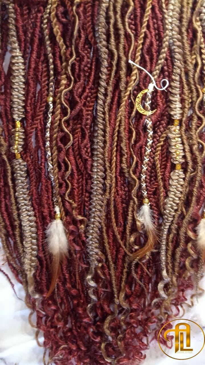 Dreads Extension Ginger Blonde Single End SE Braid Plaits Twist Set 100 Piece Set Kit Crochet Boho Mermaid Dread Hair Single Loop Viking