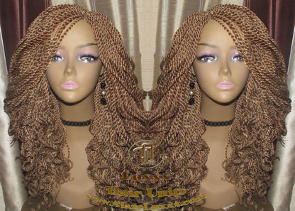 Blonde Straight Senegalese Twist Wig Unit Bombshell 18' Auburn 27 30 Curly Alopecia Natural Kinky Marley Crochet Braided Braiding Wig