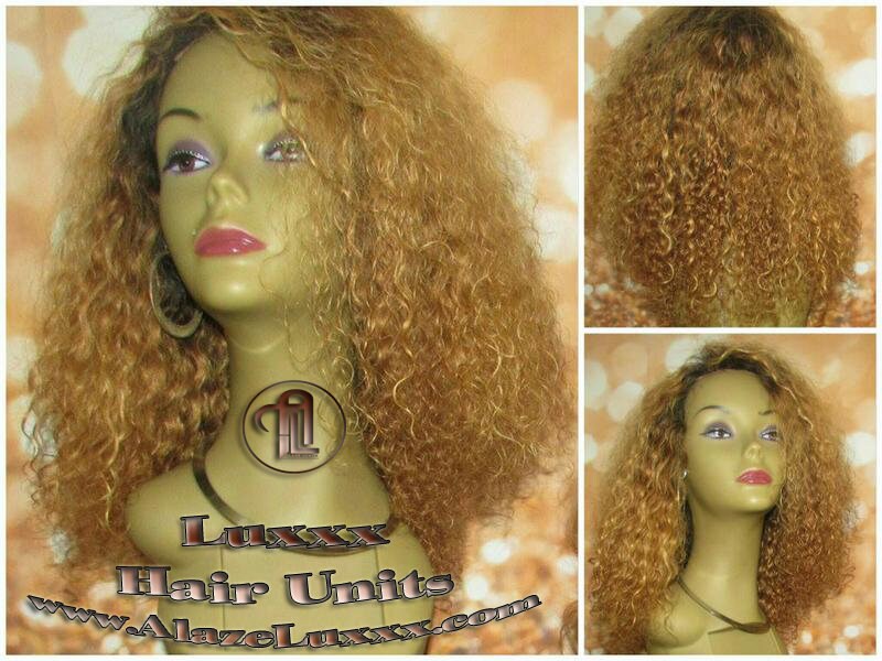 Dark Roots Ombre Honey Blonde 27 Short Curly Kinky Deep Wave Wig Virgin Hair Lace Closure Shoulder Length Balayage Baby Hairs