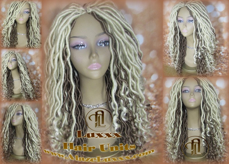 Synthetic Blonde 613 27 Wig Hippy Goth Tribal Kawaii Platinum Blonde Gypsy Bohemian Boho Goddess Dreadlock Extensions Locs Dred Lock Gothic