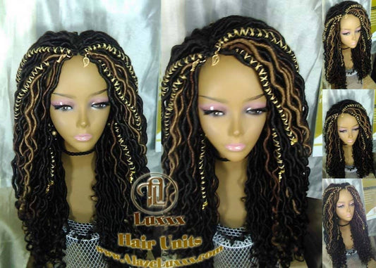 Long Braided Wigs Dread Wig Blonde 30 27 Black Wavy Goddess Faux Locs Honey Platinum DE SE Dred Lock Dread Gypsy Bohemian Boho Distress