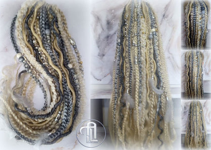Ponytail Hair Fall Extensions Blonde 613 Grey Silver Elements Accents Feathers synthetic box braids hair scrunchie clip in Clip on Braids
