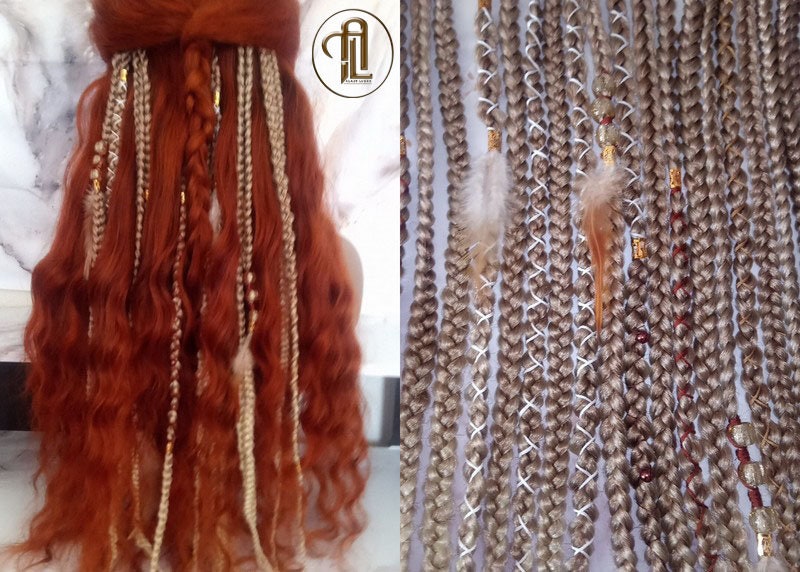 Black Friday Holiday Christmas Sale Cyber Monday Holiday Gift Ombre Honey Blonde Clip in Braid Long Boho Extensions Feathers  Rave Festival