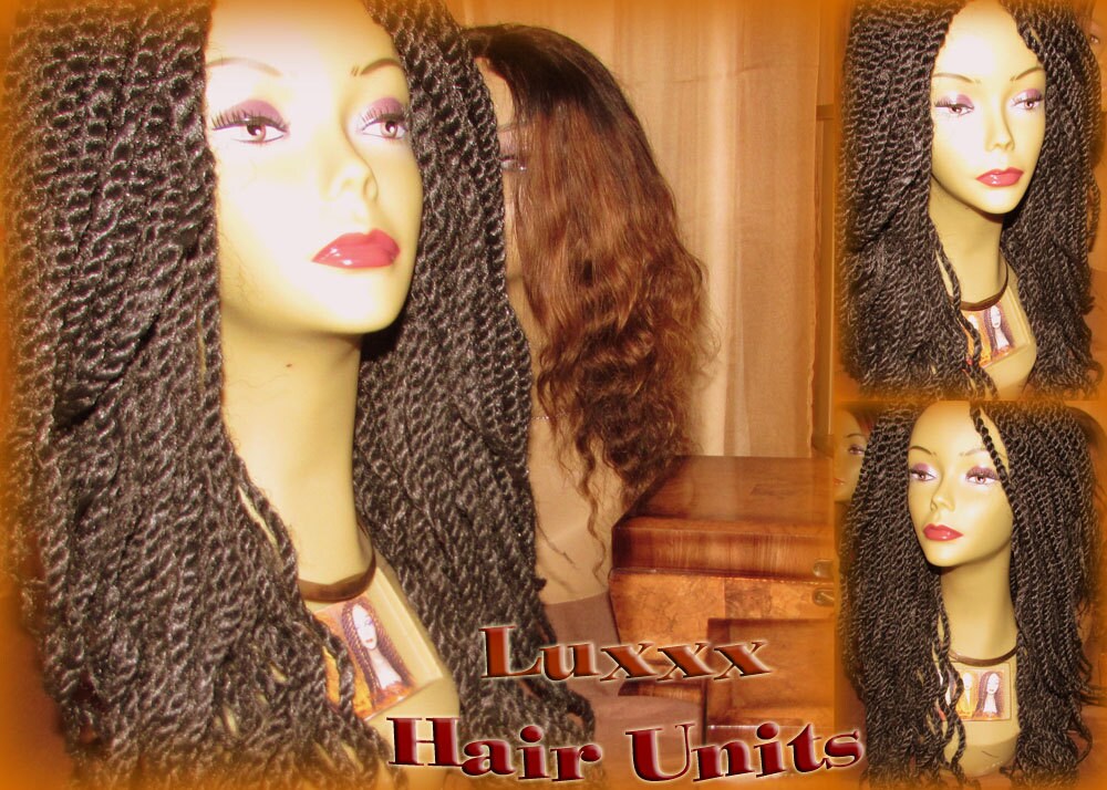 Black Kinky Twist Marley Twist Wig Unit! Curled NEW Natural Look! Glueless Lace Finish! Natural Kinky Twist Box Braid Dred Lock Twist Wig