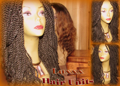 Black Kinky Twist Marley Twist Wig Unit! Curled NEW Natural Look! Glueless Lace Finish! Natural Kinky Twist Box Braid Dred Lock Twist Wig